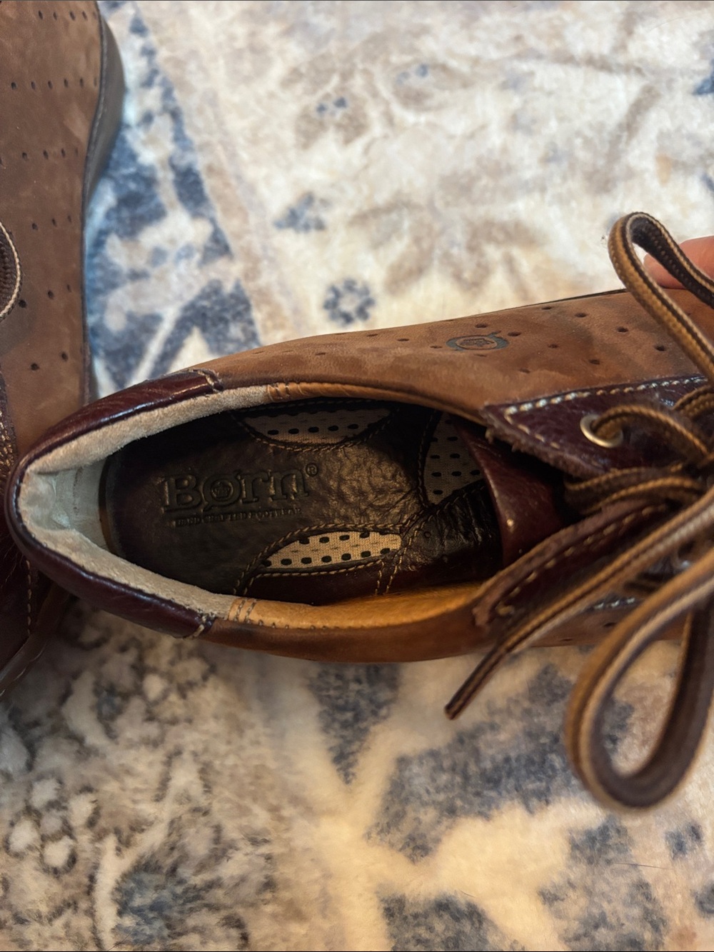 Born Two-Tone Brown Leather Sneakers - Picture 3 of 9